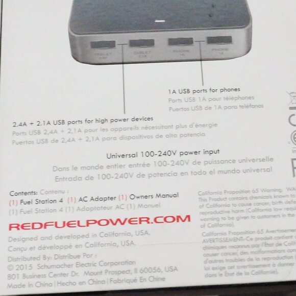 Red Fuel 4 Device Charging Station Brand New Charge Phones & Tablets - Picture 4 of 7
